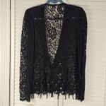 Jessica McClintock NWT Vintage  Womens Black Lace‎ Beaded Skirt Suit 10 Photo 3