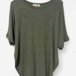 Francesca's Green oversized short sleeve top  Photo 0