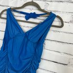 J.Crew  Ruched One-Piece Swimsuit Women’s 12 Blue V-Neck Tactel Nylon Summer Photo 6