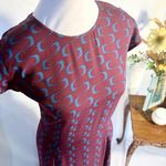 Reformation NWT  Gavin Cutout Midi Dress Marooned Retro Print Sz 12🧡 Photo 3