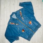 Vintage cotton denim Jean jacket horse / ranch / cowgirl theme embroidered patch Blue Photo 1