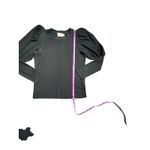 Nation Ltd Michelle Black Ribbed Puff Sleeve Long Sleeve Top Women's Size S Photo 4