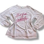 Wildfox  Light Pink Rose Blush "But First, Cocktails"  Sweatshirt - Large Photo 1