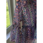 Self Esteem Womens 2x Tunic Blouse Blue Floral  SemiSheer Bell Sleeve Fairy Festival Cottage Photo 7