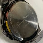 Sean John men’s Watch black tone 48mm round case rhinestones quartz 7.5” running Photo 6