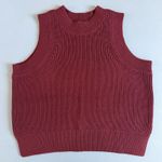 NWT 525 America Demi High Crewneck Cotton Oxblood Red Tank Vest Photo 0