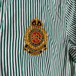 Ralph Lauren Lauren  green striped crest logo button down shirt Photo 1