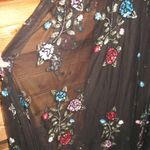 Mac Duggal NWT Embellished Floral Sequin Gown Dress Black Multi 5400 Photo 7