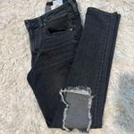 7 For All Mankind Charcoal High-Rise Skinny Jeans Photo 1