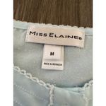 Miss Elaine Blue Embroidered Nightgown Long Sleeve Button Front Size M Size M Photo 3