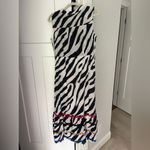VILAGALLO Dress zebra print black white embroidered Size 42 Photo 4