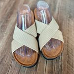 Slide Sandals for Women w/Cork Footbed & Soft Knit Comfort X Tape Sandals Photo 4