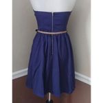 YA Los Angeles Navy Blue Strapless Pleated Front Belted Dress by from ModCloth Photo 3