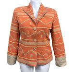 Coldwater Creek Southwest Aztec Blazer Jacket Size 14 Tribal Western Boho Photo 0