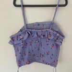 Pink Rose NWOT  Cropped Smocked Floral Blouse - Size Medium Photo 6