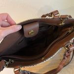 Fossil  Multi Colored Woven Brown Leather Top Handle Crossbody Medium Bag Photo 3