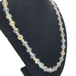Vintage Aurora Borealis Beaded Glass Faceted Necklace 20.5 Inch Photo 1
