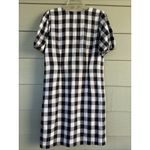 Loft Ann Taylor Black White Gingham Plaid Vneck Linen Blend Shirt Dress Women 6 Photo 6