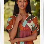 Anthropology Bel Kazan Colorful Abstract Print Maxi Dress Brown Size undefined Photo 2