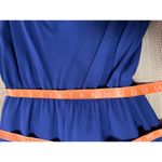 Vintage Ferrali Royal Blue Dress XS/S Spaghetti Strap Cowl Neck Midi Photo 9