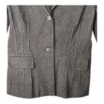 White House | Black Market Denim Blazer Jacket Black Gray Women Size Medium Photo 2