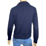 Ralph Lauren Lauren  Vintage Size L Navy Blue Cotton Knit Sweater Zip Up Cardigan Photo 5