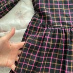 Madewell  plaid flannel pink black raglan button front shirt dress w/pockets 0 Photo 13