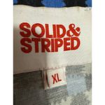 Solid & Striped  Blue Gingham Check Short Sleeve Button Up Cabana Shirt Top XL Photo 4