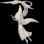 Birthstone Pewter Angel BROOCH PIN Ornament Pendant October Tourmaline Crystal Silver Photo 3