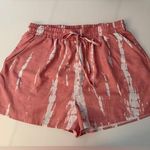 Tie Dye Elastic Drawstring Dressy Shorts Pink Size L Photo 0