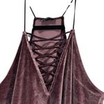EXPRESS  Velvet Lace-Up Deep V Neck Racerback Cami Maroon Womens Medium NWT Photo 2