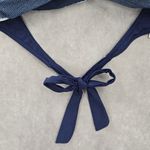 None 09. Blue Crisscross Stripe Padded Halter Tie Bikini Swimwear Top XL Photo 3