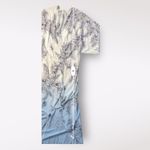 Surf Gypsy ‎ White Blue Floral Twist Front Kaftan Maxi Cover Up Size M Photo 3