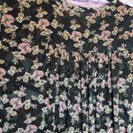 Rebecca Taylor BLACK SEMI SHEER SILK FLORAL PRINTED BLOUSE 10 Photo 9