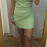 Glam Light Green Mini Dress Photo 0