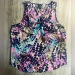 Torrid Semi-Sheer Purple Blue Tan Patterned Print Tank with Pocket Size 2 Spring Photo 0
