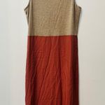 Luna NWT Marina  Womens Brown Pink Stretch Knit Sleeveless Midi Tank Dress small. Photo 0