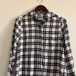 American Eagle Black and White Plaid Flannel Soft Boyfriend Fit Size XS Photo 1