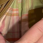 Fossil VTG Woven Straw and Leather Shoulder Bag 75082 Beige Tan Pink Plaid Lined Photo 3