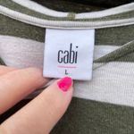 CAbi  size L stripped hoodie. Green and cream Photo 4
