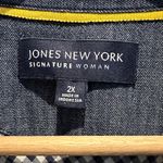 Jones New York  Monochrome navy and white Gingham Button Down Shirt Photo 2