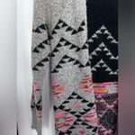 No Boundaries Womens small tan cardigan with black/pink tribal design Photo 1