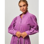 Xirena Audrey Dress Corduroy Long Sleeve Violet Purple Small Photo 4