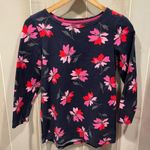 Cute Joules navy pink floral solid quality cotton top Size 4 Photo 0