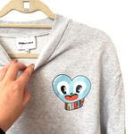 BIMBA Y LOLA Heart Graphic‎ Crewneck Sweatshirt Grey XS Gray Photo 2