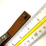 American Eagle silver tone and brown leather bracelet Photo 4