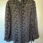 WinterSilks Monochrome Patterned Shirt 100% Silk Black Size undefined Photo 0