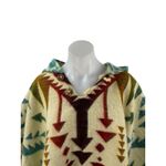 Runa Arts 100% Wool Multicolor Aztec Tribal Hoodie Hooded Fringe Poncho Sweater Size undefined Photo 1