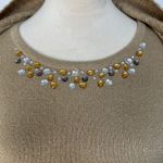 Laura Scott  Petite Sweater Embellished Gold Knit Cardigan Women's‎ Small Petite Photo 3