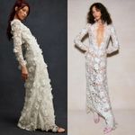 Love Shack Fancy  Sylvester Gown 3D Floral Applique Lace White Maxi Dress Size 10 L Photo 14